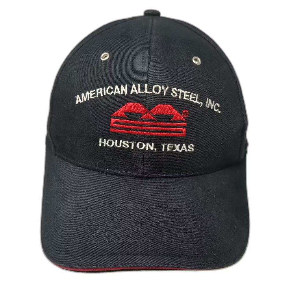 Falcon Baseball Cap Black Red Houston Texas American Alloy Steel Hat OSFM Logo